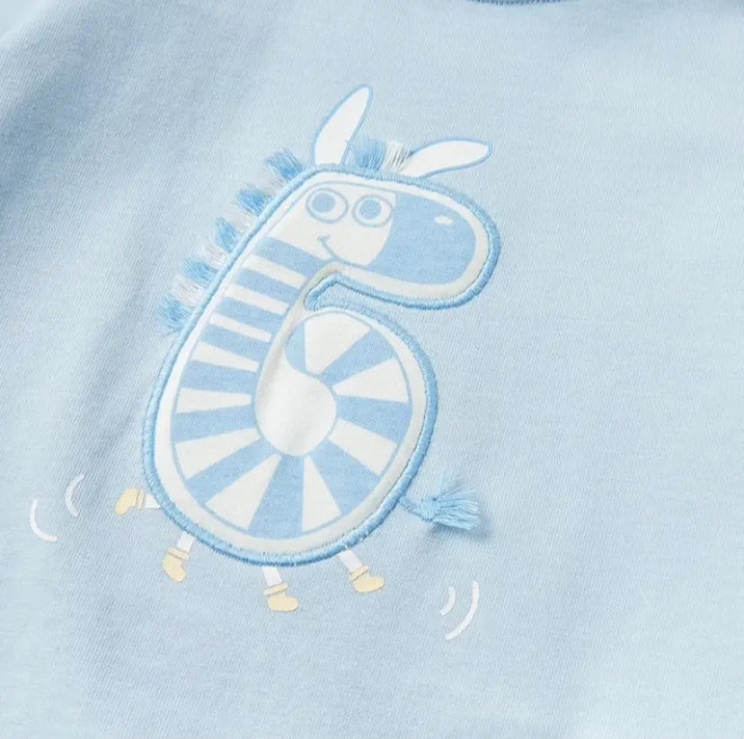 dave&bella デイブベラ ライトブルーシマウマロンT 90cm 120cm 130cm