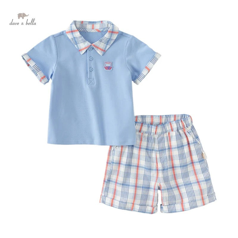 【80cm last one】dave&bella デイブベラ レッドブル-チェックセットアップ DB2241709