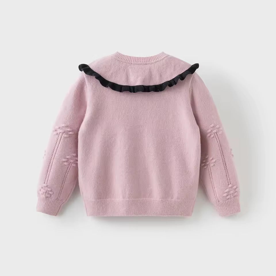 【予約】dave&bella デイブベラ ビッグフリルカラーピンクトップス DK4253629