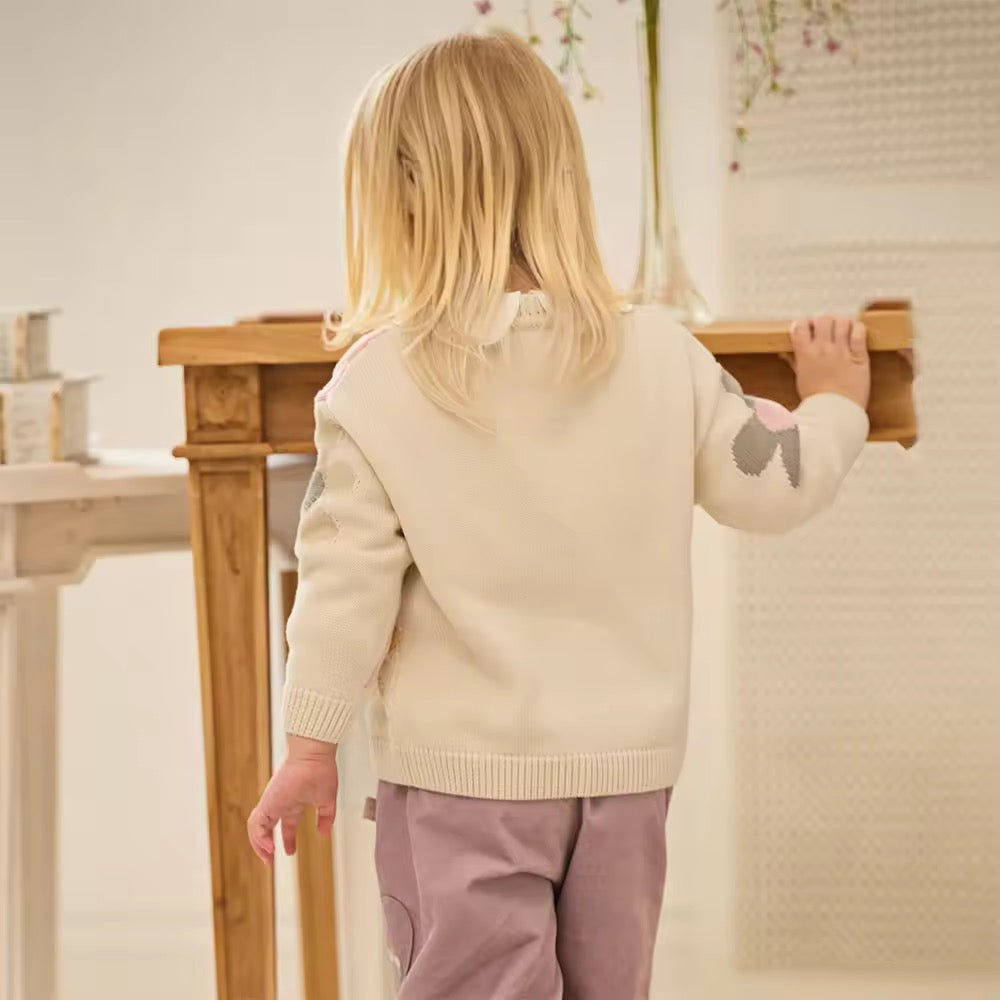 【予約】dave&bella デイブベラ フラワーデザインカーディガン DB3253001