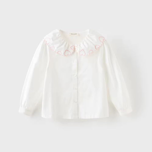 【予約】dave&bella デイブベラ ハート刺繍襟ブラウス DK3252659