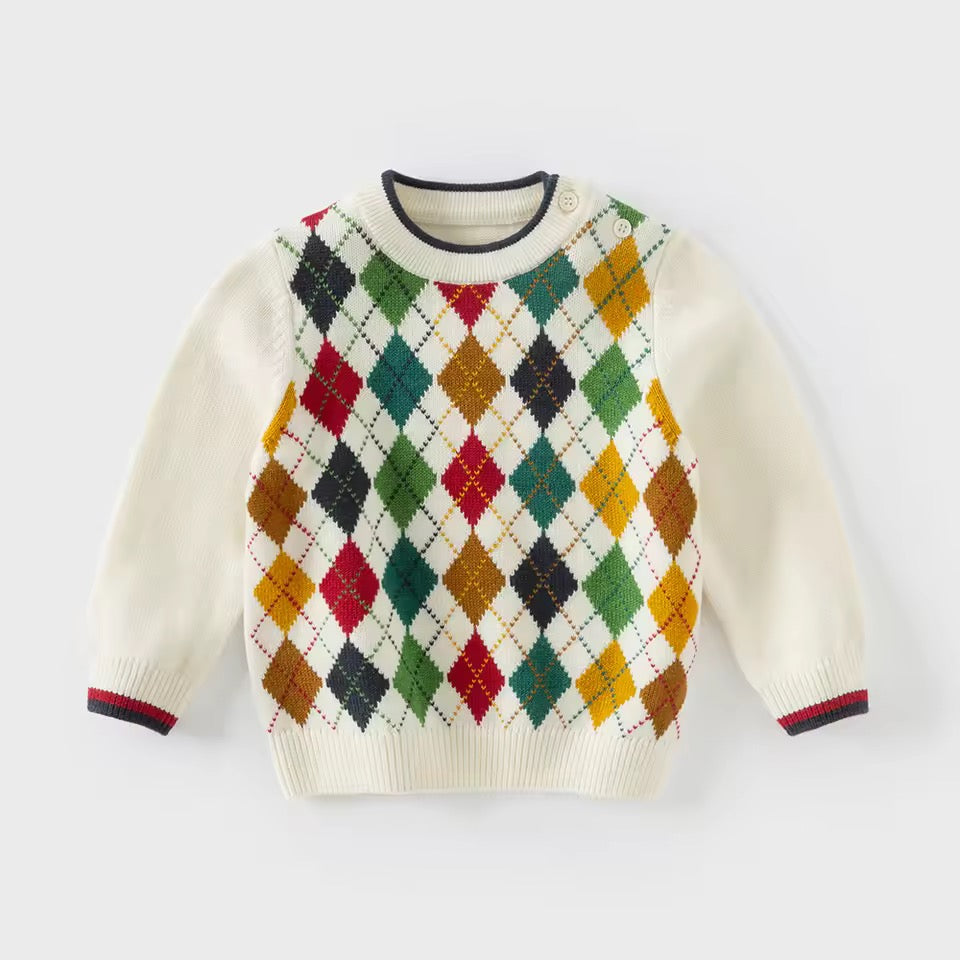 【予約】dave&bella デイブベラ カラフルアーガイルニット DB4243330