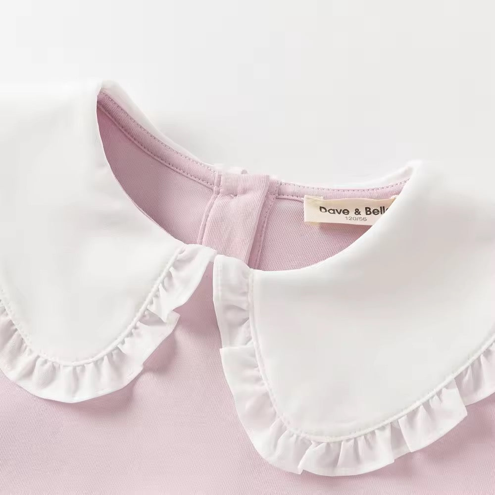 【予約】dave&bella デイブベラ フリル襟ピンクトップス DK3252777