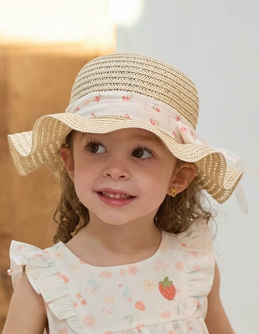 dave&bella デイブベラ フローラルリボン麦わら帽子 DB2252073