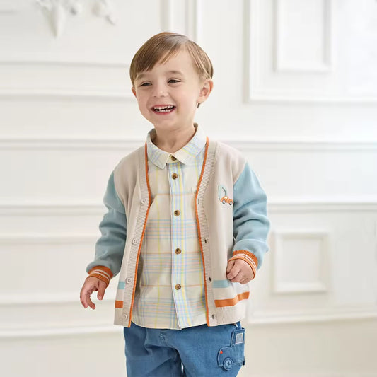 【予約】dave&bella デイブベラ くるま刺繍カーディガン DB3253492