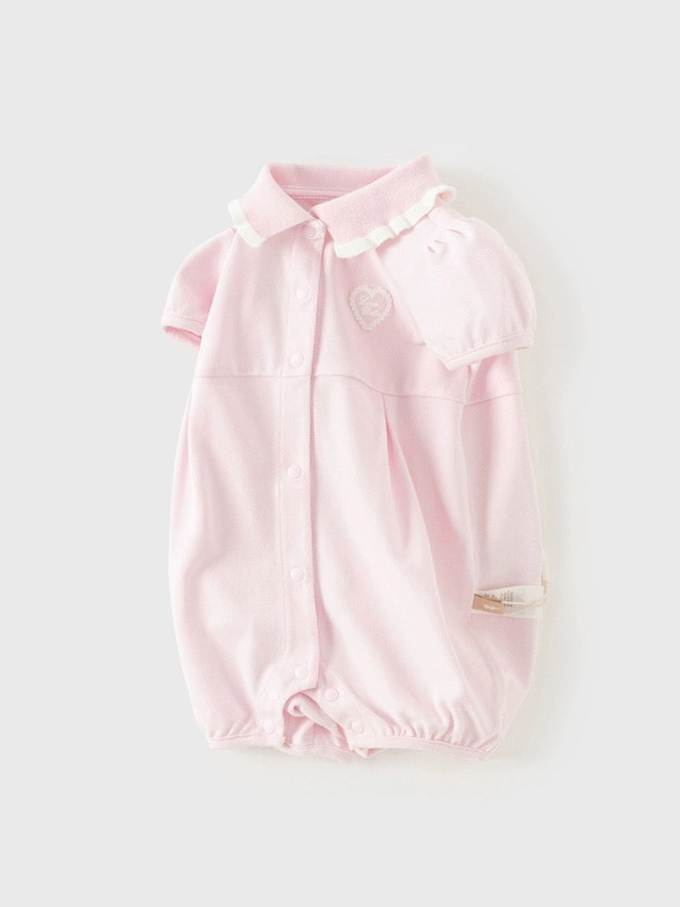 【73cm last one】dave&bella デイブベラ ピンクポロロンパース DB2240725