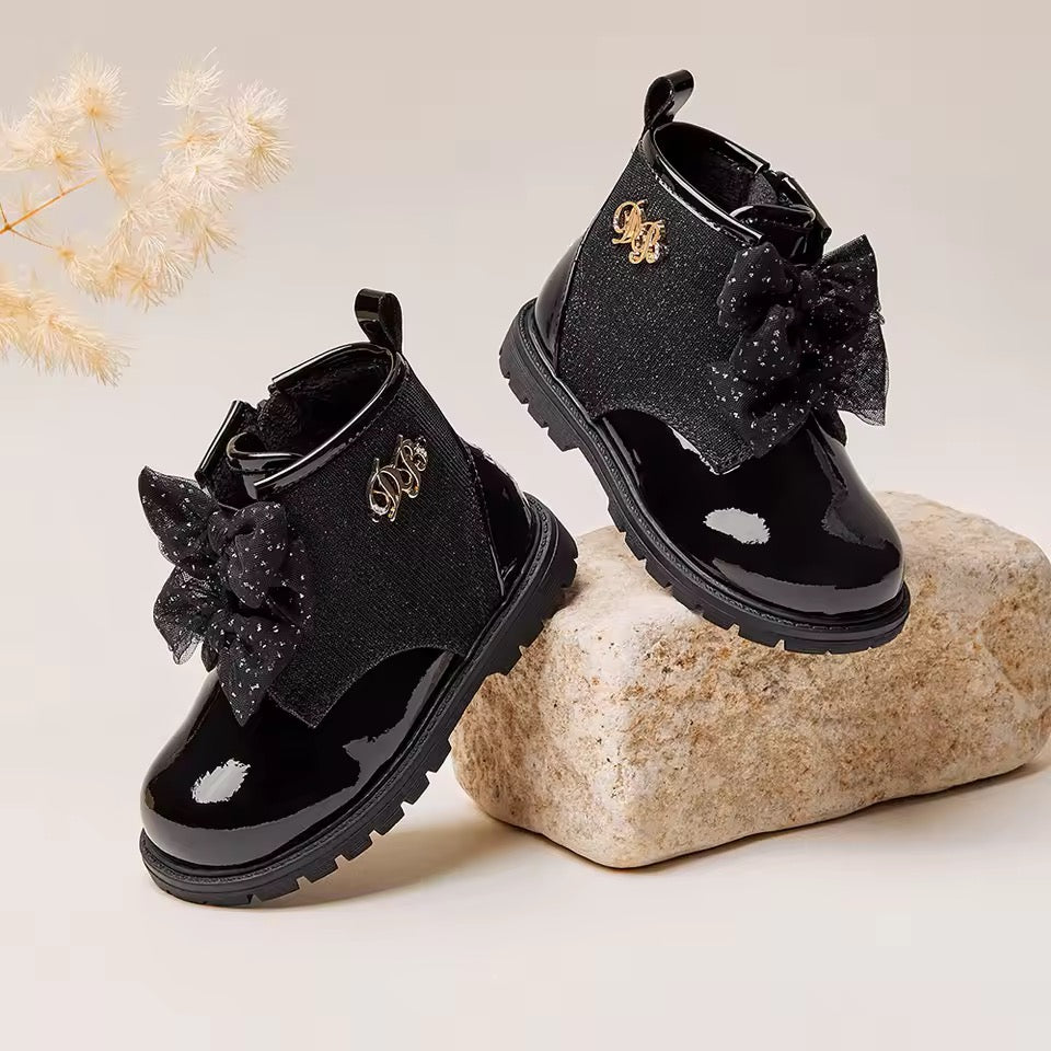 【予約】dave&bella デイブベラ ブラックリボンブーツ DB4254362