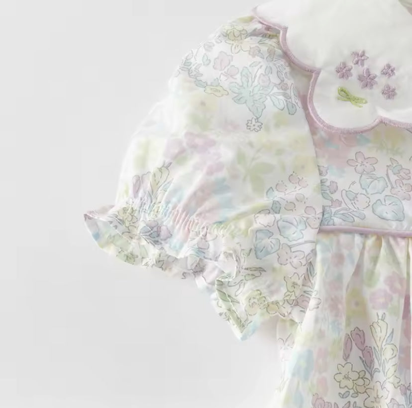 dave&bella デイブベラ フラワー刺繍襟フローラルワンピース DB2251296