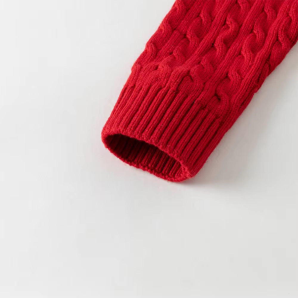 【予約】dave&bella デイブベラ カシミヤ混ケーブル編みハーフジップセーター DB4253597