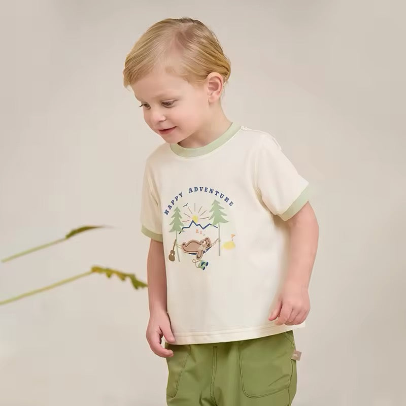 dave&bella デイブベラ リラックスくまさんアップリケTシャツ DB2250241