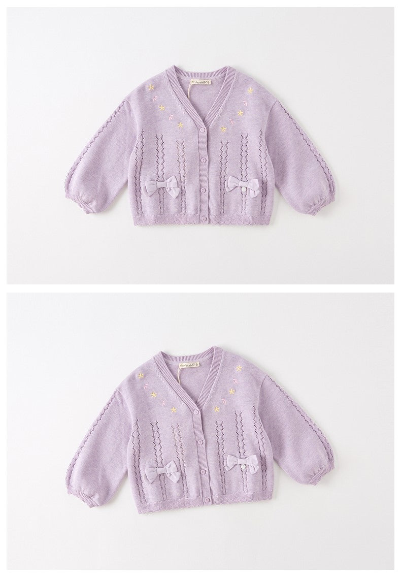 dave&bella Dave Bella Ribbon Design Lilac Cardigan DB1230241 110cm