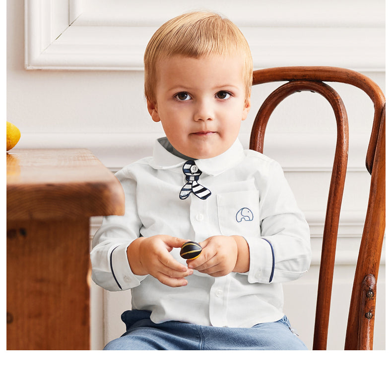 dave&bella デイブベラ 刺繍ネクタイ付きシンプルシャツ DB1230269 90cm