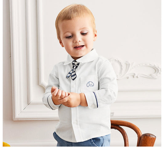 dave&bella Dave Bella Simple shirt with embroidered tie DB1230269 90cm