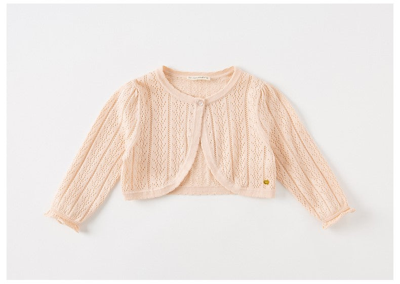 dave&bella デイブベラ 透かし編みピンクボレロ DB2235453