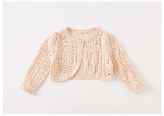 dave&bella デイブベラ 透かし編みピンクボレロ DB2235453