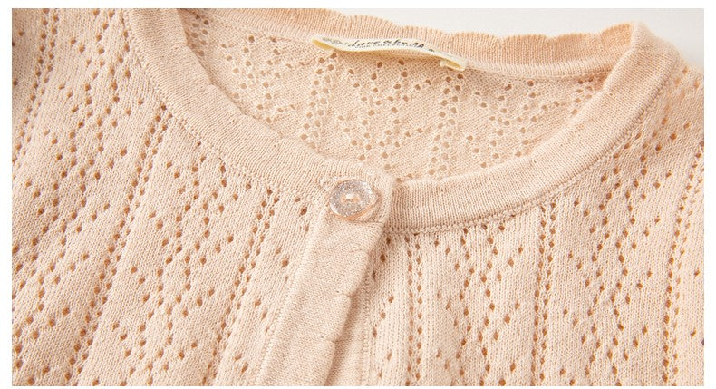 dave&bella デイブベラ 透かし編みピンクボレロ DB2235453