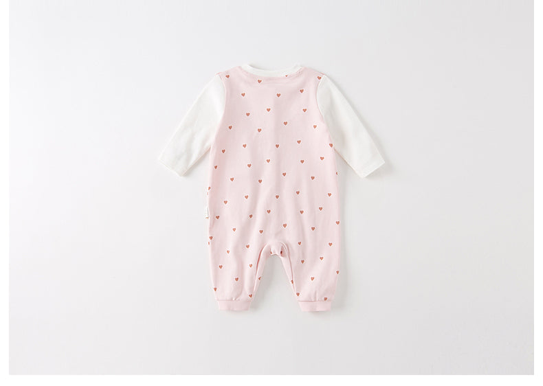 dave&bella デイブベラ うさちゃんポケットハートドットデザインロンパース DB3222507 59cm