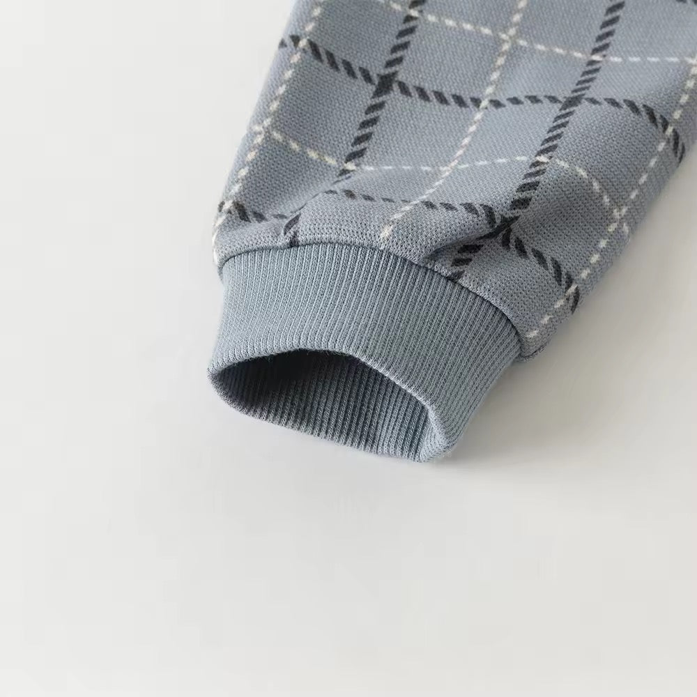 【予約】dave&bella デイブベラ ネクタイ付きチェックカーディガンドッキングトップス&パンツセット DB3253183