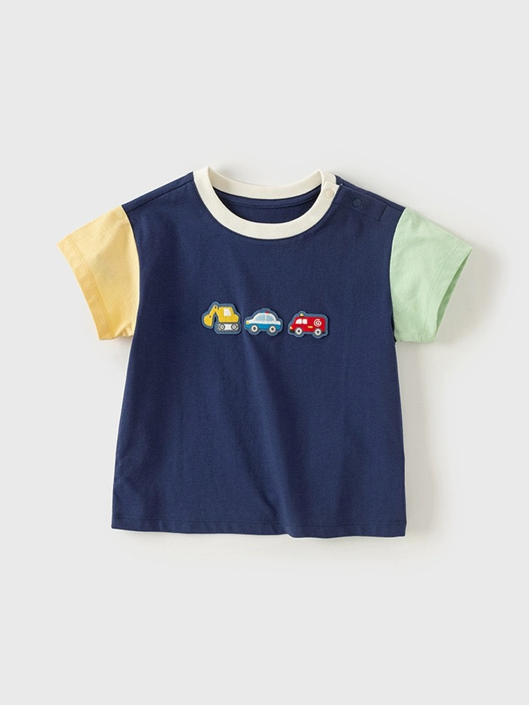 【110cm last one】dave&bella デイブベラ はたらくくるま刺繍Tシャツ DB2240042