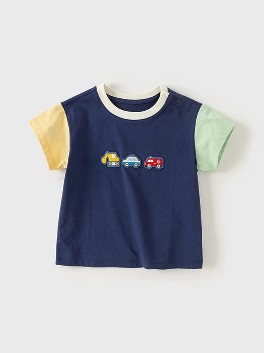 【110cm last one】dave&bella デイブベラ はたらくくるま刺繍Tシャツ DB2240042