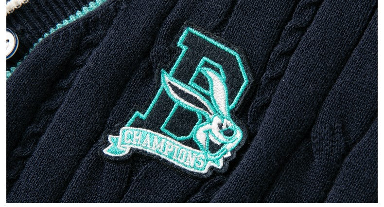 dave&bella CHAMPIONS embroidery navy cardigan DK1230129 80cm