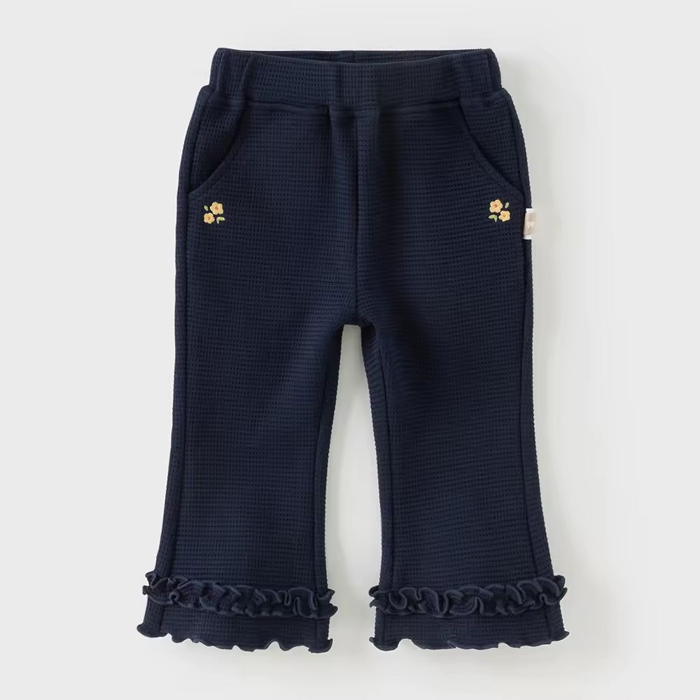 【予約】dave&bella デイブベラ 裾フリルフラワー刺繍パンツ DB3252417