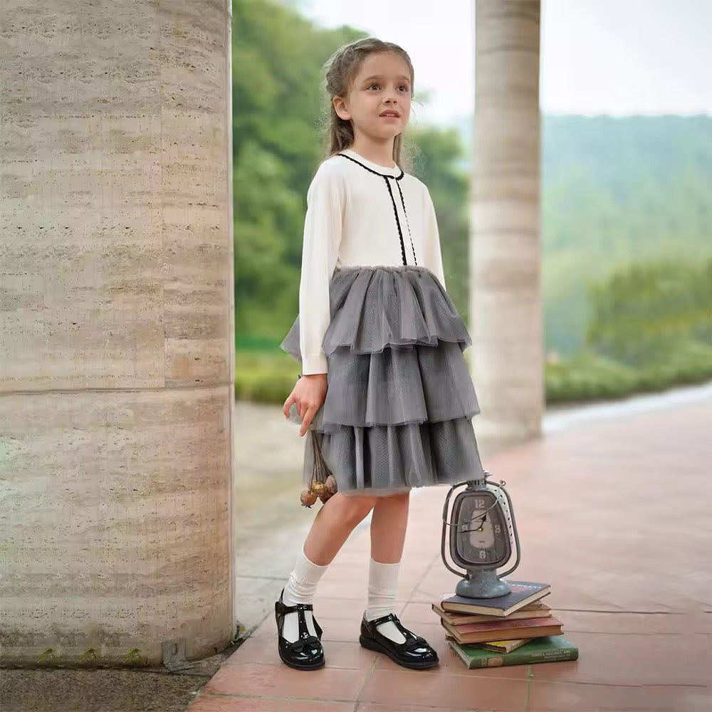 【予約】dave&bella デイブベラ ティアードチュールスカートワンピース DK3252711