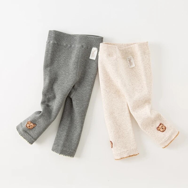 dave&bella Dave Bella bear embroidery brushed lining leggings tights DB4238230