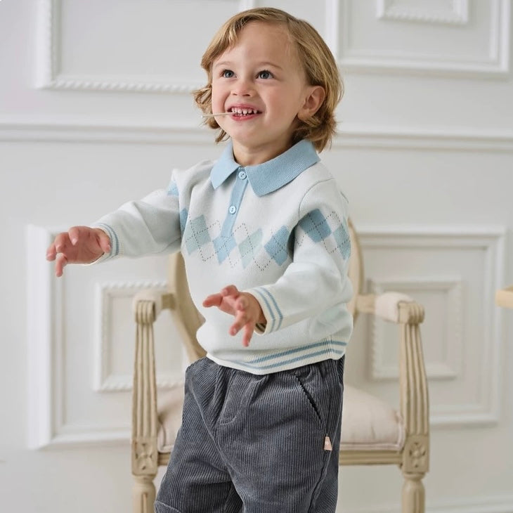 dave&bella デイブベラ アーガイルニットトップス DB3241877