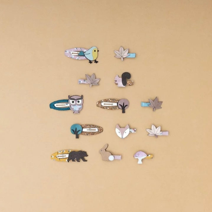 MIMI&LULA Oscar owl clips CHESTNUT