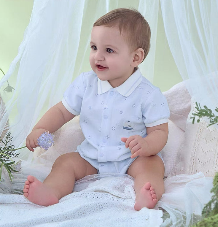 dave&bella デイブベラ ライトブルーマリンデザインロンパース DB2251573