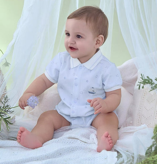 dave&bella デイブベラ ライトブルーマリンデザインロンパース DB2251573