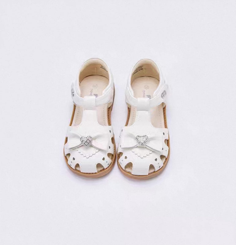 dave&bella デイブベラ ハートリボンホワイトサンダル DB2252034