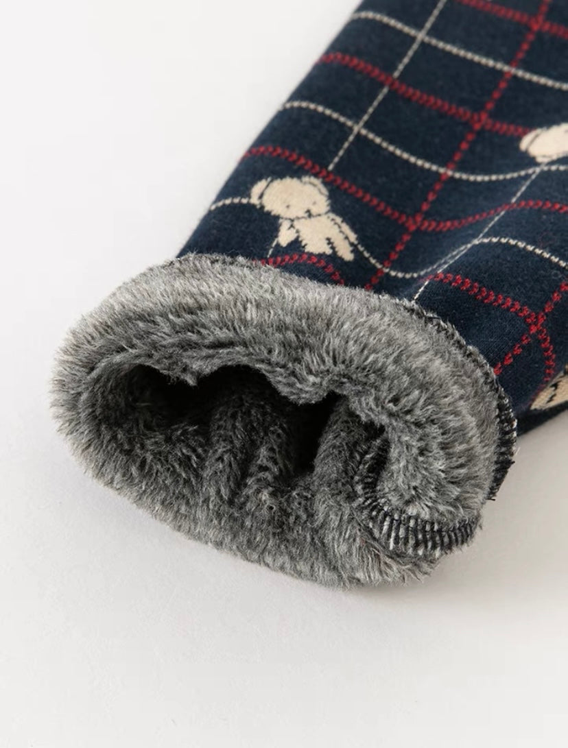 【73cm last one】dave&bella デイブベラ ボウタイ付きテディベアチェックトップス&パンツセット DB4237710