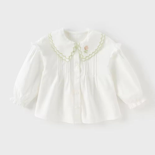 【予約】dave&bella デイブベラ フラワー刺繍襟ブラウス DB3252862