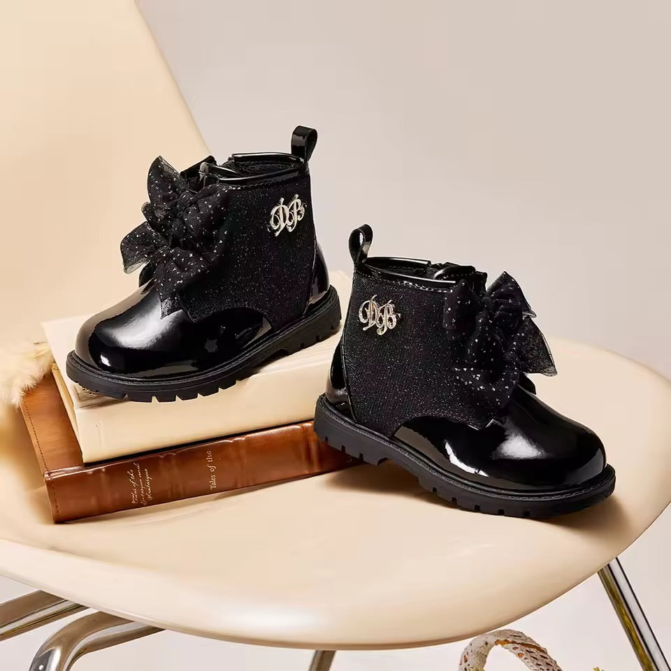 【予約】dave&bella デイブベラ ブラックリボンブーツ DB4254362