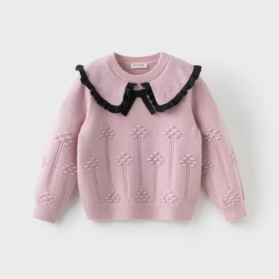 【予約】dave&bella デイブベラ ビッグフリルカラーピンクトップス DK4253629