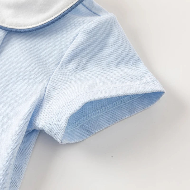 dave&bella デイブベラ ライトブルーポロロンパース DB2241221