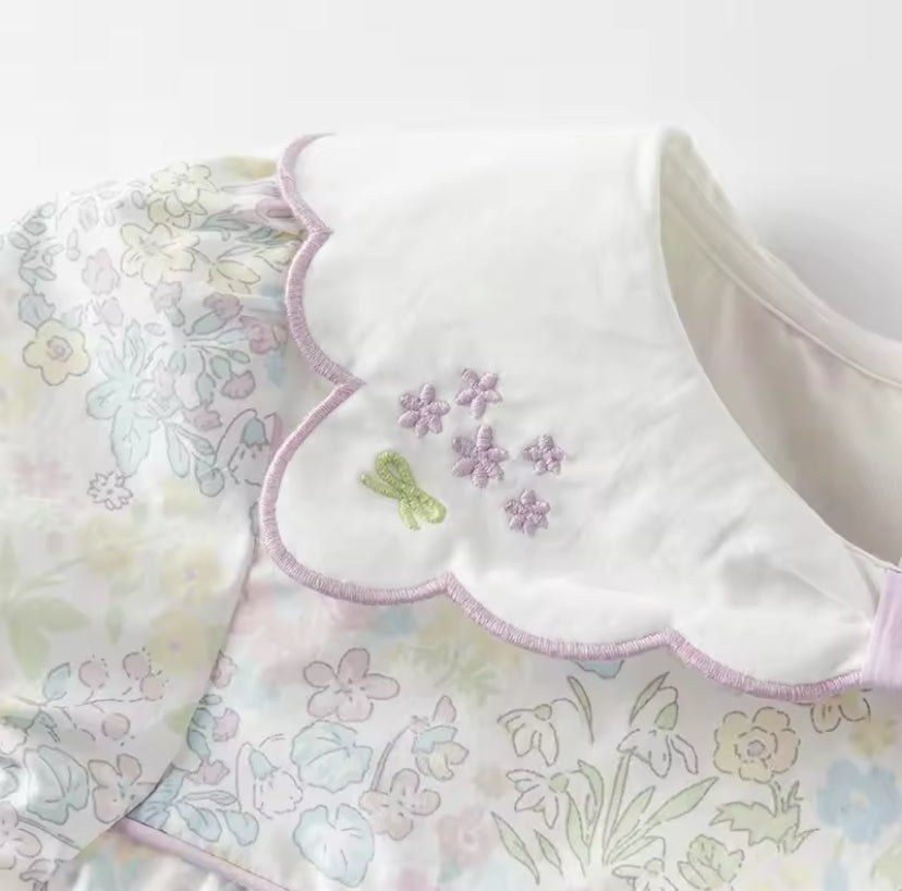 dave&bella デイブベラ フラワー刺繍襟フローラルワンピース DB2251296