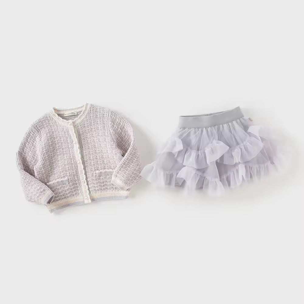 【予約】dave&bella デイブベラ カーディガン&チュールスカートセット DB3253538