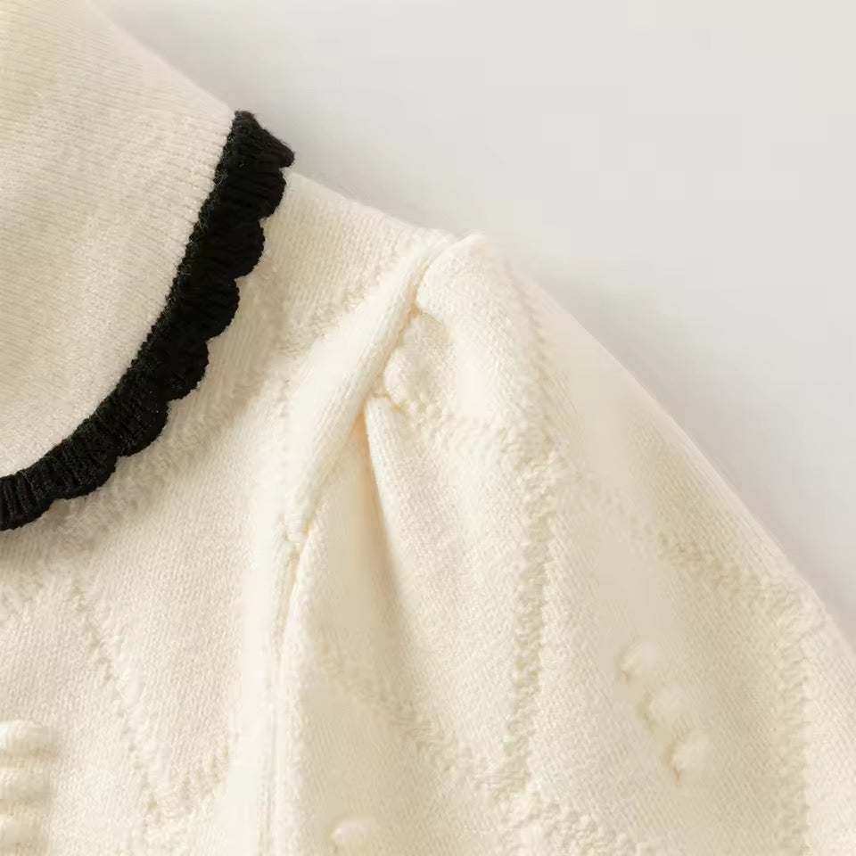 【予約】dave&bella デイブベラ リボン刺繍ニットワンピース DK4253846
