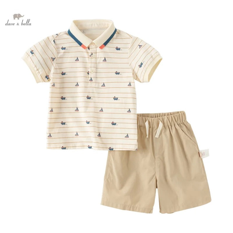dave&bella デイブベラ ヨットデザインポロシャツ&ハーフパンツセット DB2248486