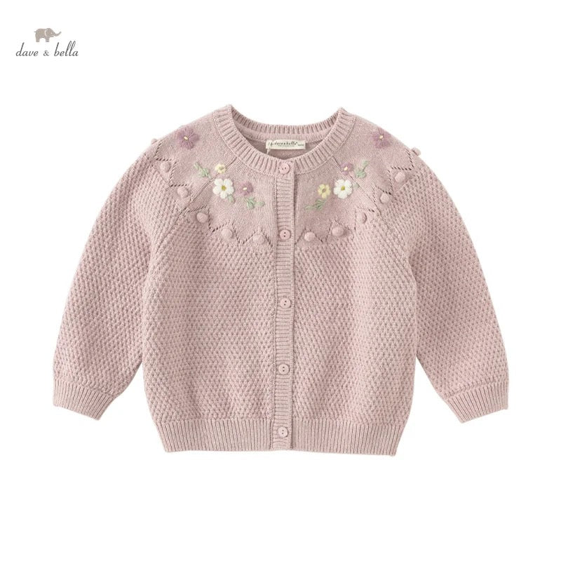 dave&bella デイブベラ フラワー刺繍カーディガン DB3241445