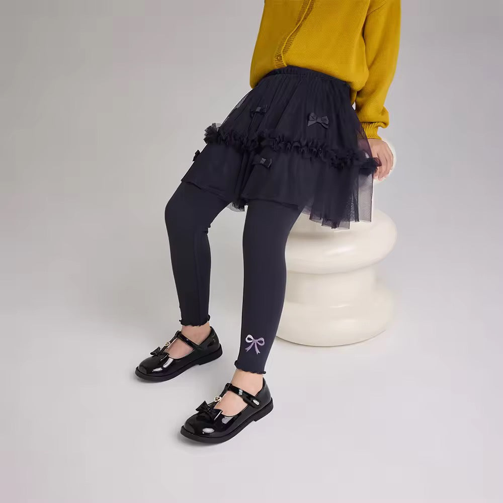 【予約】dave&bella デイブベラ ブラックリボンチュールスカートレギンス DK3253061