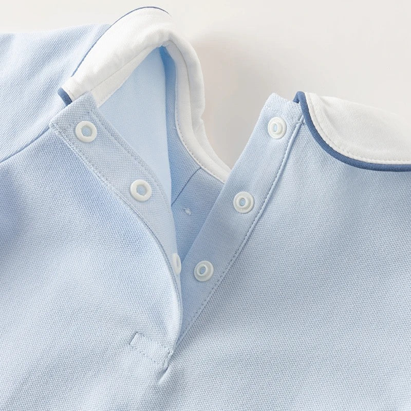 dave&bella デイブベラ ライトブルーポロロンパース DB2241221