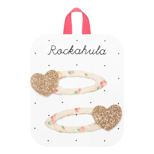Rockahula Kids ロッカフラキッズ Tiny blossom Glitter Heart Clips