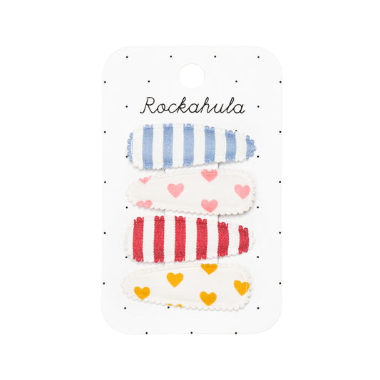 Rockahula Kids ロッカフラキッズ Vintage Rainbow Fabric Clip Set