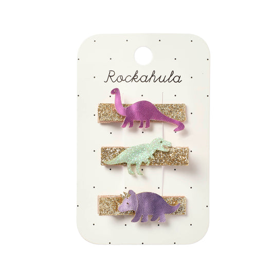 Rockahula Kids ロッカフラキッズ Shimmer Dinosaur Bar Clips