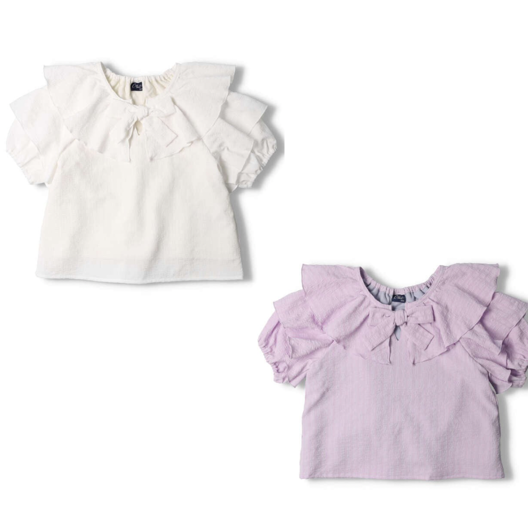 crescent シフォンフリル半袖Tシャツ