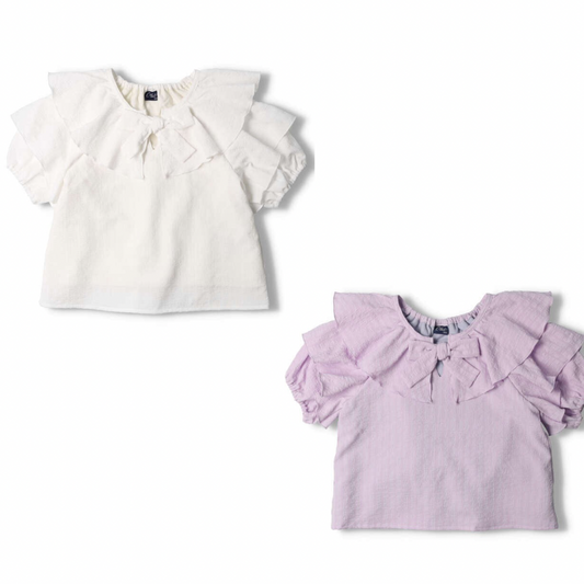 crescent シフォンフリル半袖Tシャツ